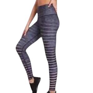 NIYAMA SOL Vintage Granite Stripe Barefoot Leggings | Size M